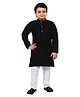 BT DEZINES Full Sleeves Seamless Sequin Embellished Floral Chikankari Embroidered Kurta With Pyjama - Black
