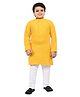 BT DEZINES Full Sleeves Seamless Sequin Embellished Floral Chikankari Embroidered Kurta With Pyjama - Yellow