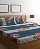 Klotthe Multi Floral 300 TC Cotton Blend Double Bedsheet with 2 Pillow Covers