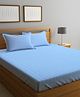 Klotthe Skyblue Abstract 300 TC Cotton Blend Double Bedsheet with 2 Pillow covers
