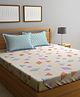 Klotthe Multicolor Geometric 300 TC Cotton Blend Double Bedsheet with 2 Pillow Covers