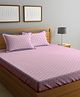 Klotthe Pink Geometric 300 TC Cotton Blend Double Bedsheet with 2 Pillow Covers
