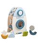 Playbox Wooden Spaceship Rocket Activity Cube, Space Busy Board Toys, 5 in 1 Shape Sorter Games Sorting & Stacking Toy