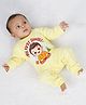 KNITROOT Diwali Theme Full Sleeves My First Diwali Text Printed Romper - Yellow
