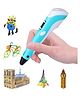 AKN TOYS 3D Pen-2 Professional 3D Printing Drawing Pen with 3 Color PLA Filament - Multicolour
