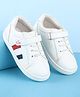 Babyoye Casual Shoes with Velcro Closure & Side Strip- White