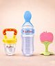 Kritiu Baby Feeding Combo Pack Of 3 Food Feeder Fruit Feeder & Stand Teether - Multicolor