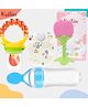 Kritiu Baby Silicone Fruit Feeder Food Feeder Teether And Bib Combo Of 4 ( Multicolor )