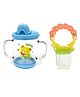 Kritiu Baby Sippy Spout Cup With Handles 200 ml & Rattel Fruit Feeder Combo Of 2 - Multicolor