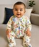 Somersault Full Sleeves Forest Theme Trees & Animals Printed Unisex Footed Romper - Multi Colour