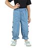 Budding Bees Bow Applique Detailed   Denim Pant  - Blue