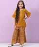 BIBA   Half Bell Sleeves Tassel Detailed And Floral Printed  Kurta Set -  Yellow