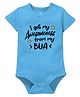 Zeezeezoo Half Sleeves Baby Theme I Get My Awesomeness From Bua  Text Printed  Onesie - Light Blue