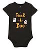 Zeezeezoo Half Sleeves Halloween  Theme Peek A Boo Text Printed Onesie - Black