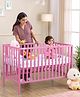 Babyhug Visby Wooden Cot with 3 Level Height Adjustment & Plug and Play Assembly  Pink| Solid Pinewood| Attach to Parents Bed 
