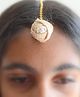 Pretty Ponytails Mehendi Flower Embellished Maang Teeka  - Off White Beige & Brown
