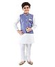 Tricute Full Sleeves Solid Kurta & Churidar With Seamless Block Design Detailed Digital Printed - Blue