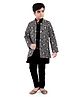 Tricute Rayon Full Sleeves Solid Kurta Pyjama With  Floral Embroidered & Sequin Embellished Jacket - Black