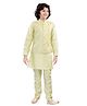 Tricute Full Sleeves Solid Kurta Pyjama With Floral Block Motif Embroidered & Sequin Embellished Jacket - Green