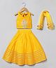 BYB Premium Sleeveless Floral Sequin Embellished Choli And Gota Lace Embellished Lehenga Set - Yellow