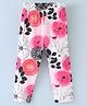 Doreme Cotton Lycra Knit Full Length Leggings Floral Print -Off White
