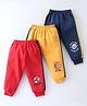 Simply Interlock Full Length Text Print Lounge Pants Pack of 3 - Red Navy & Yellow