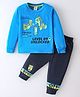 Simply Interlock Full Sleeves T-Shirt & Lounge Pant Set Play Print - Blue
