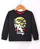 Simply Cotton Sinker Knit Full Sleeves T-Shirt Text Print - Black