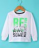 Simply Cotton Sinker Knit Full Sleeves T-Shirt Text Print - Off White