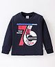 Simply Cotton Sinker Knit Full Sleeves T-Shirt Soccer Print - Navy Blue
