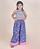 Jilmil Sleeveless Shell Lace Embellished Top With Coordinating Wild Flowers Printed Palazzo - Blue