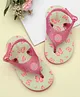 Babyoye Slip On Flip Flops with Back Strap Velcro Closure & Floral Print - Blue & Pink