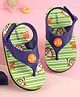 Babyoye Stripe Flip Flops Sea Animal Print - Green & Purple