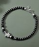 Black Silver 925 Silver Nazariya Bracelet with Star Charms - Silver