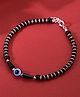 Black Silver 925 Silver Dark Blue Evileye Nazariya Bracelet- Silver