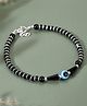 Black Silver 925 Sky Blue Evileye Nazariya Bracelet - Silver
