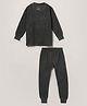 The Boo Boo Club Full Sleeves Solid  Winter & Thermal Wear Warmer Top & Pyjama - Black
