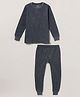 The Boo Boo Club Full Sleeves Solid  Winter & Thermal Wear Warmer Top & Pajama  - Blue