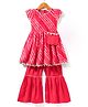 Lil' Drama Half Sleeves Abstract Striped Designed   Kurta With Sharara Set - Pink