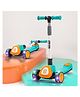 Baybee Dusty 3 Wheel Kick Scooter with Foldable & Height Adjustable Handle with LED PU Wheels & Music - Green & Orange