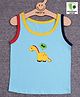 COCOON ORGANICS Sleeveless Placement Dinosaur Printed Vest - Sky Blue