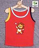 COCOON ORGANICS Sleeveless Placement Laughing Lion Printed Vest - Red