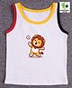 COCOON ORGANICS Sleeveless Placement Laughing Lion Printed Vest - White
