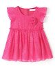 Babyoye Sleeveless Party Frock With Dotted Print - Pink