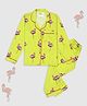 Pyjama Party Full Sleeves Flamingo Printed Pyjama Set -  Neon Green