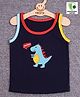 COCOON ORGANICS Sleeveless Wassup Baby Dinosaur Printed Vest - Black