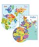 CocoMoco Kids World Map for Kids and India Map Wall Poster for Big Size Decor  Learning Puzzle Geography Educational Toy Birthday Return Gift
