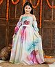 Vastramay Sleeveless Smocked Detailed & Water Colour Effect Lehenga Choli Set - Multi Colour