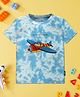 Nauti Nati  Half Sleeves Tie And Dye Styled Vehicle Printed Tee - Blue