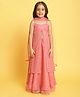 Nauti Nati Sleeveless  Ethnic Motif Foil Printed   Ready To Wear Lehenga Blouse With Dupatta - Pink